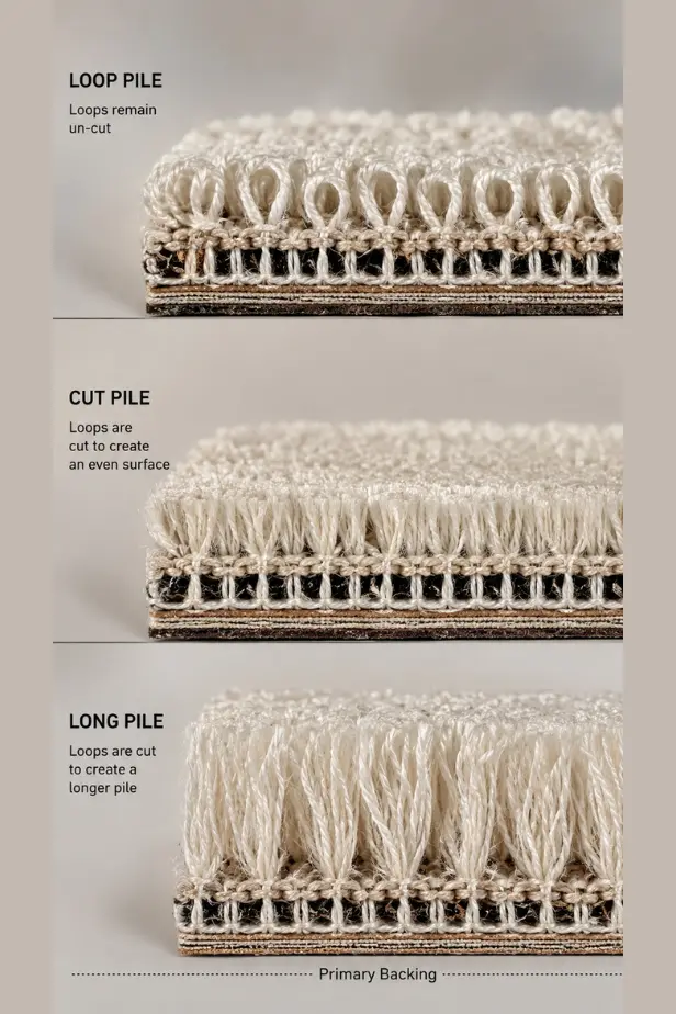 cut-pile-vs-loop-vs-long-pile long pile, cut pile vs loop pile tufting
