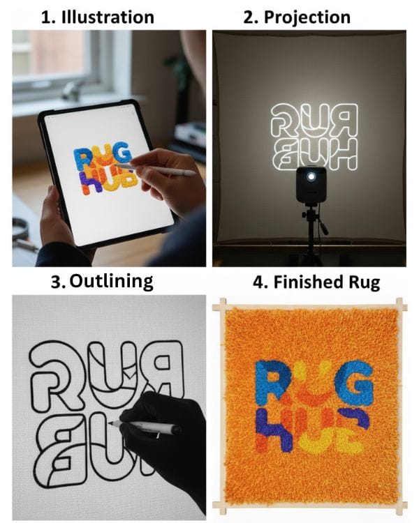 design transfer for rug tufting mirroring your design