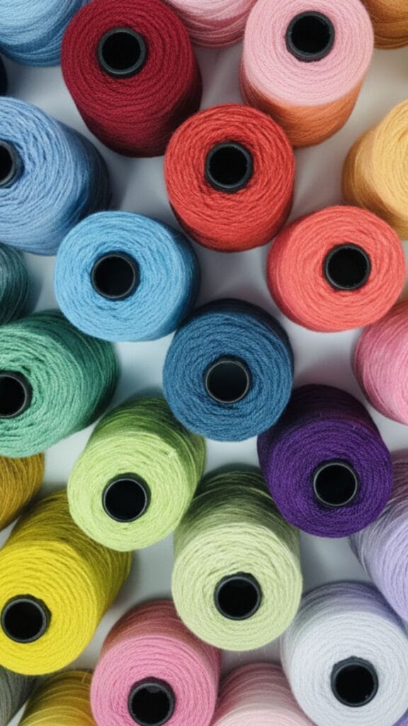 wool yarn for rug tufting in various colors