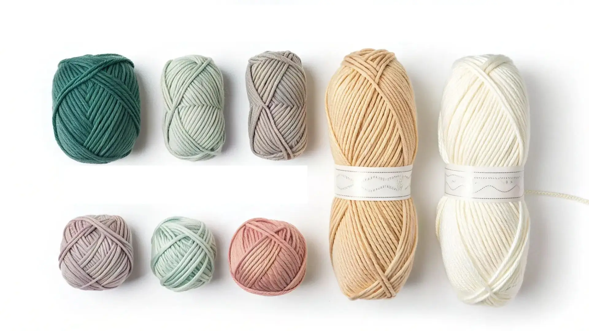 image of various yarn weights