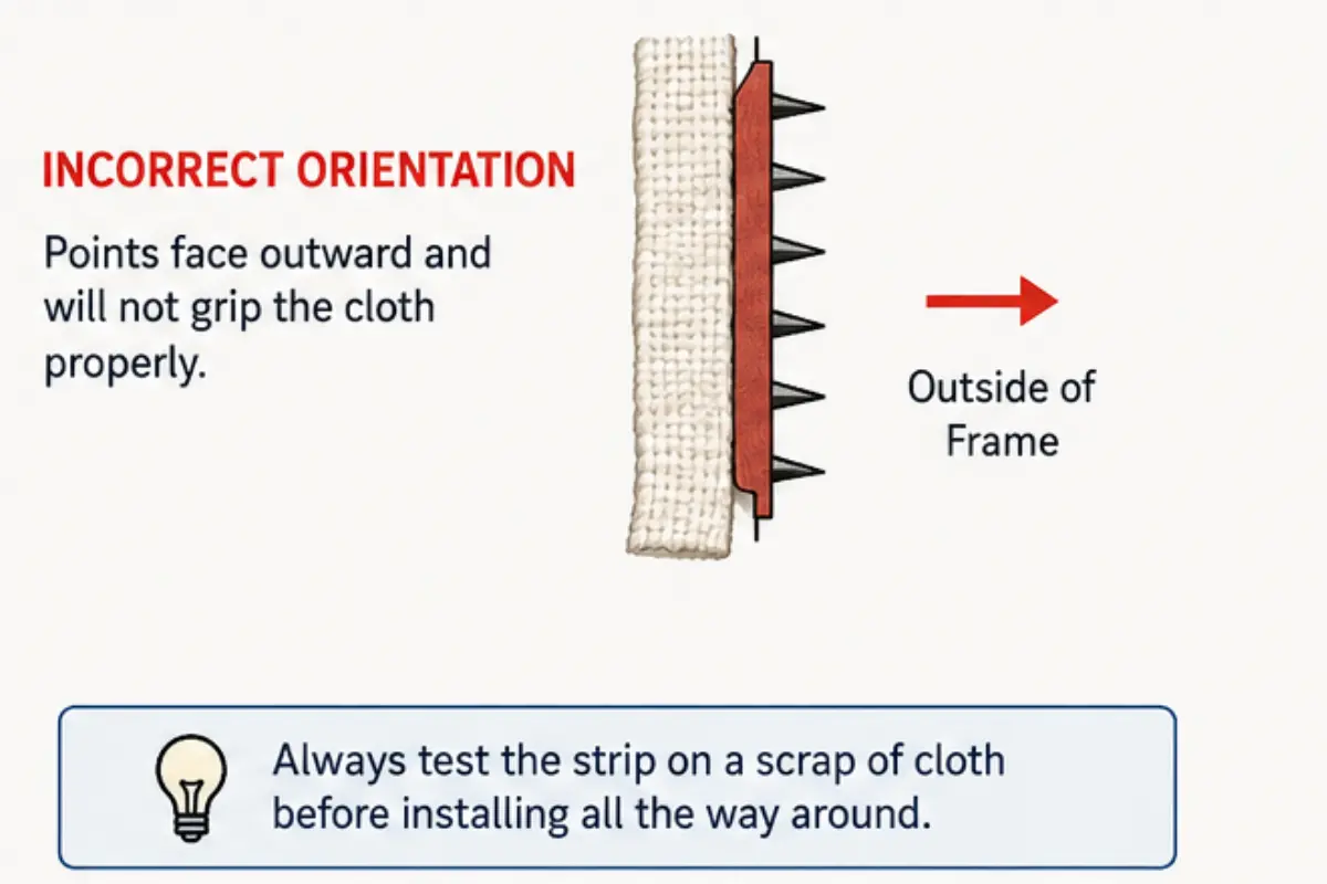 diy rug tufting frame orientation of strips