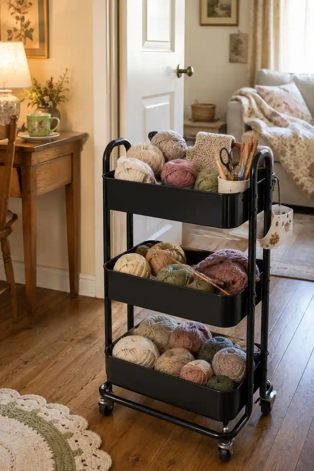 yarn storage solutions (6) rolling cart yarn storage