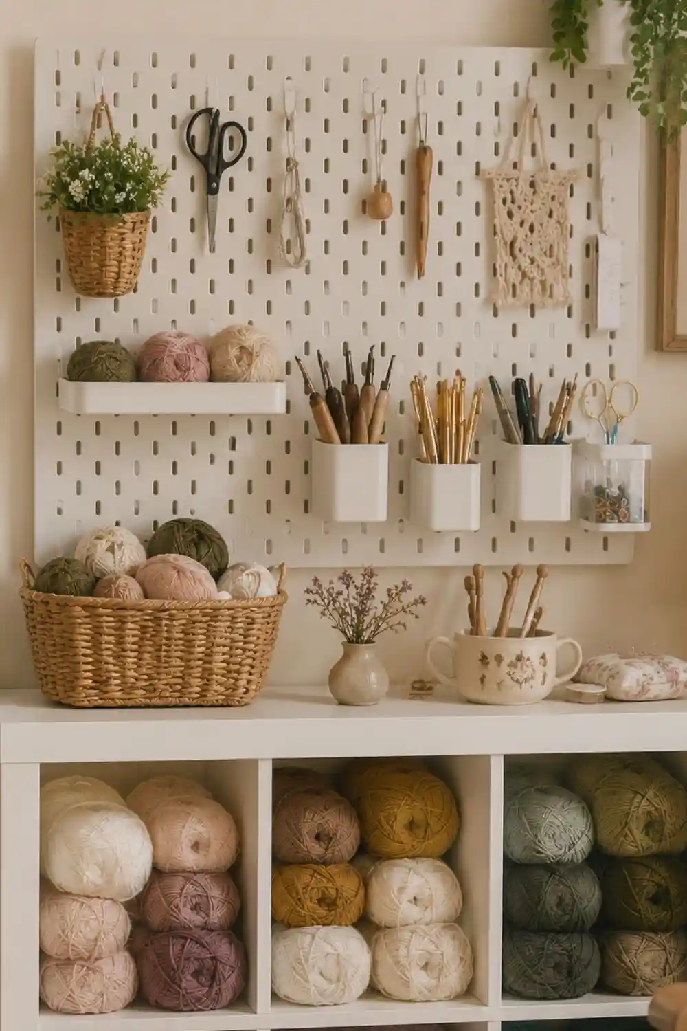 yarn storage solutions (7) yarn storage diy using pegboard