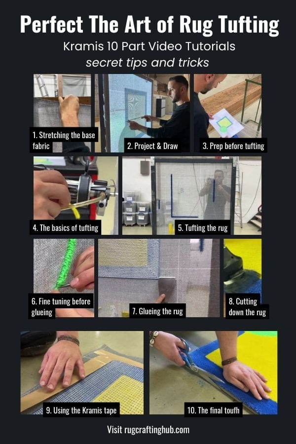 kramis tufting tutorials infographic, beginner's guide to rug tufting 
