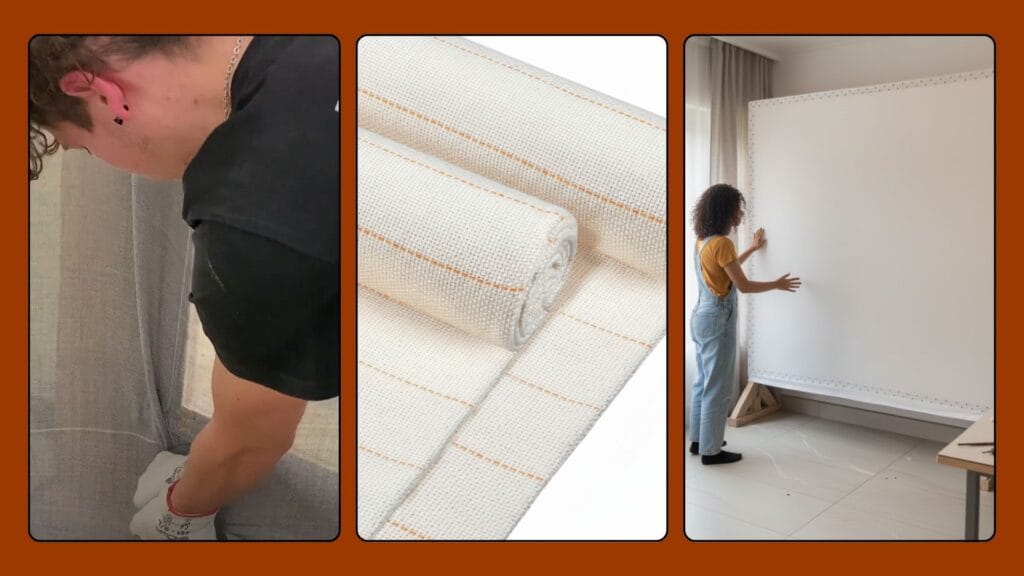 stretching fabric on a tufting frame