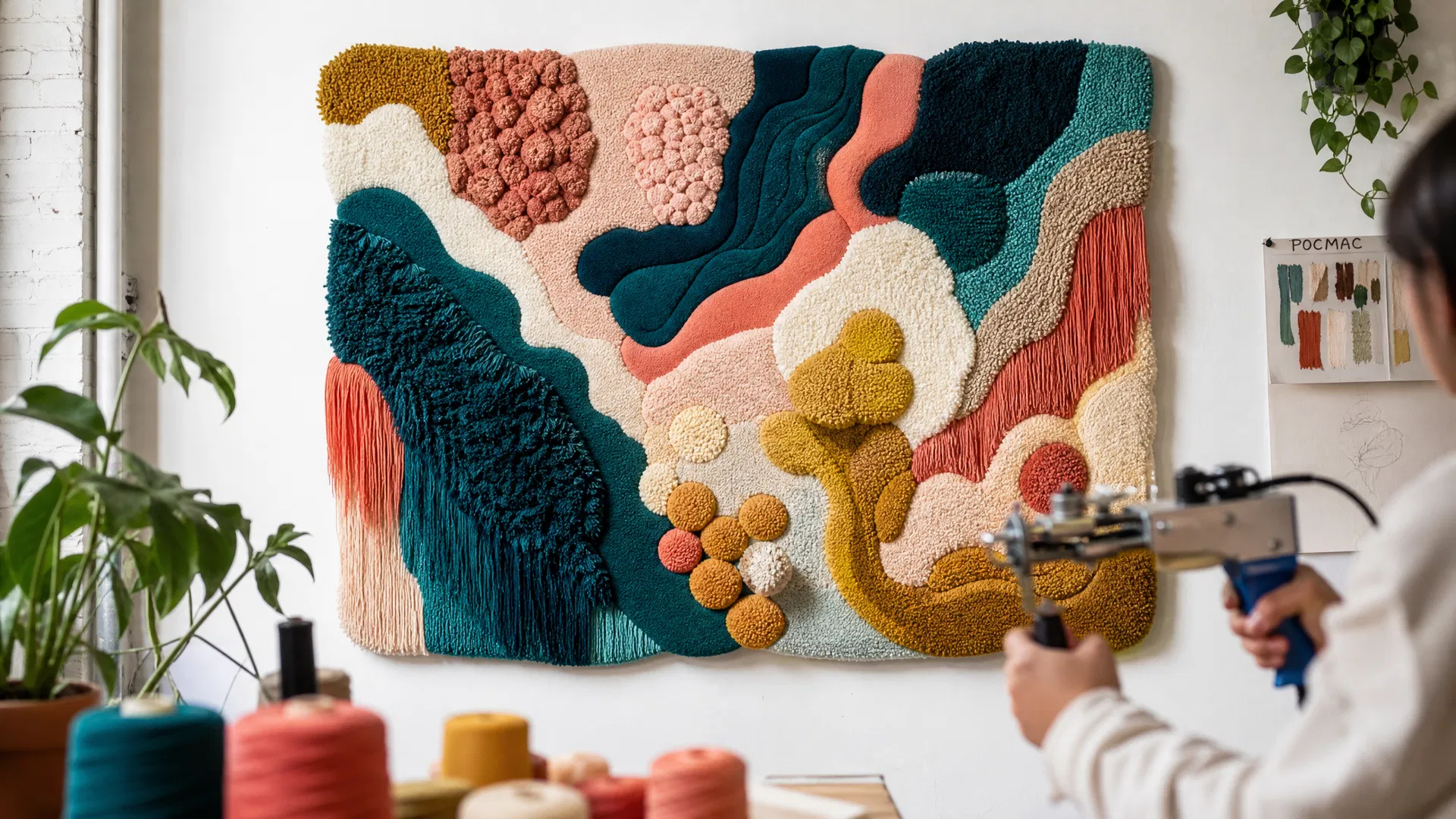 hero-tufting-artwork-Trish Andersen Trish Andersen rug tufting course Domestica
