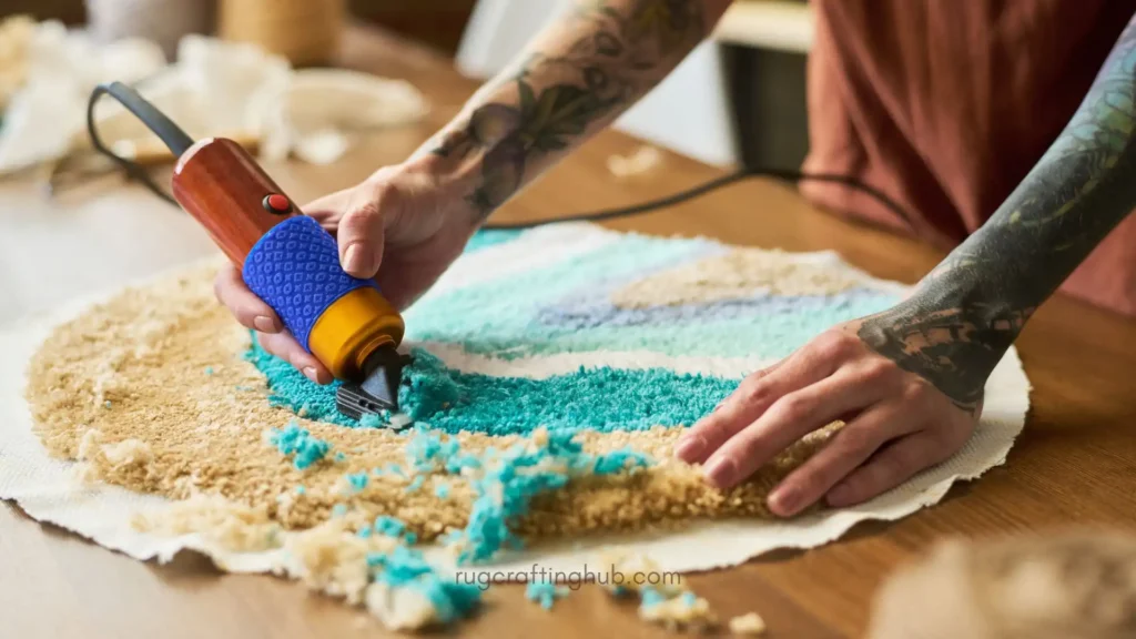 rug shearing tool guide