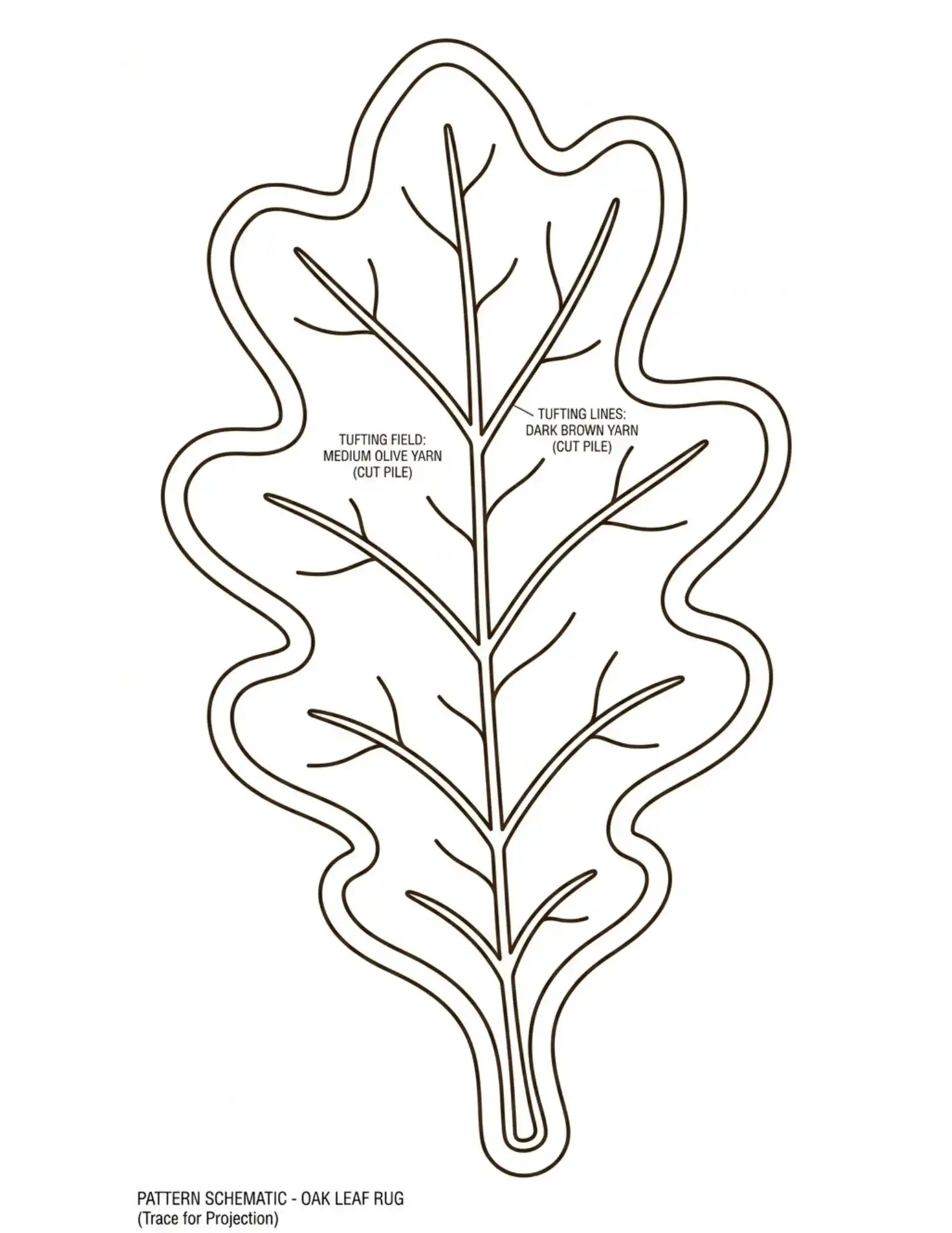 oak-leaf-pattern oak leaf rug tufting pattern